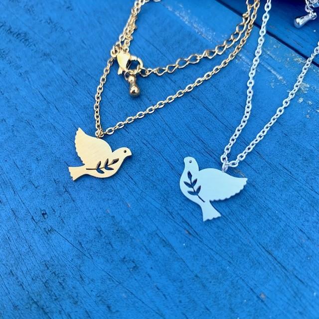 Dove Stainless Steel Choker Necklace - Blessed Be Boutique
