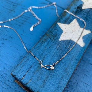 Ichthys Jesus Fish Sterling Silver Necklace - Blessed Be Boutique
