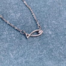 Load image into Gallery viewer, Ichthys Jesus Fish Sterling Silver Necklace - Blessed Be Boutique